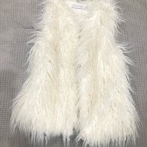 Faux angora vest